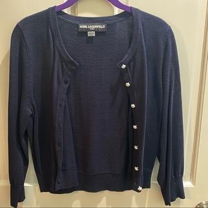 Karl Lagerfeld Navy Shawl